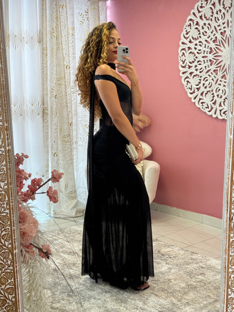 Robe de soirée épaules dénudées, dos nu